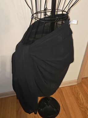 Jessica London Black Swimsuit Coverup Wrap Skirt 28W